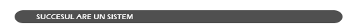 Succesul are un sistem